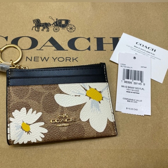 Coach Mini Skinny Id Case With Floral Print - Picture 8 of 9